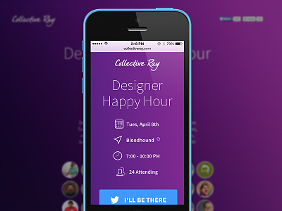 SF Designer Happy Hour event glyphs happy hour icons meet up purple