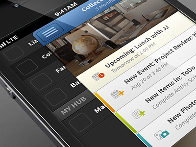 iPhone UI - Activity Feed collective ray ios iphone menu mobile ui photoshop productivity retina simplyus todo ui user interface