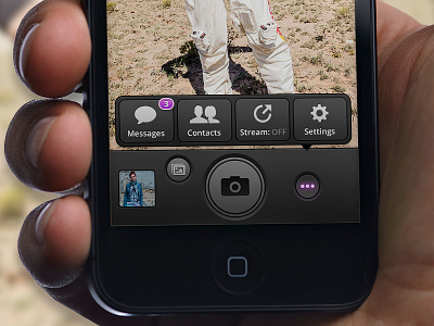 Tab Bar Popover - iPhone UI camera dark ios iphone mobile photoshop popover retina tabbar ui user interface