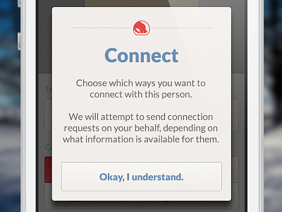 Connect Modal - iPhone UI collective ray iphone modal photoshop retina ui user interface