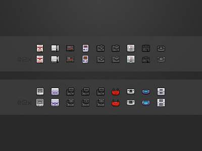 OpenEmu 1.0 Consoles @2x 16x16 32x32 @2x consoles emulator icons openemu pixel art retina video games videogames