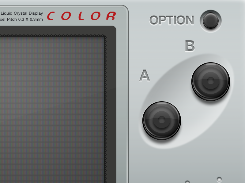 Neo Geo Pocket Color @2x illustration mac openemu plastic controller emulation silver buttons glossy video games neo geo