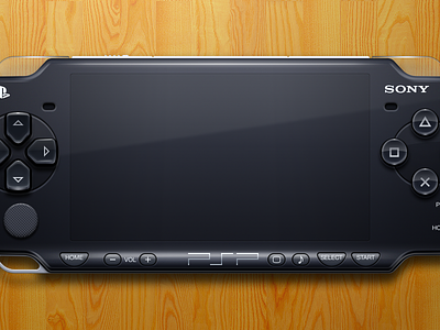PSP black buttons controller emulation glossy illustration mac openemu plastic sony video games