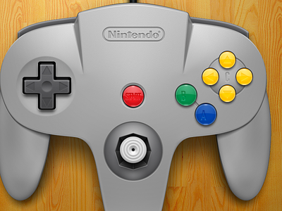 Nintendo 64 Controller 3d buttons controller emulation illustration n64 nintendo openemu plastic silver video games