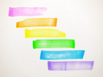 Highlighter Strokes chisel tip color fluorescent highlighter ink lines markers paper rainbow texture