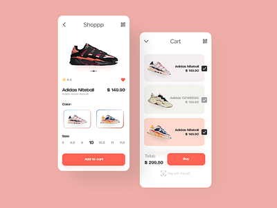 Sneaker Shop adidas branding design flat interface minimal mobile ui white