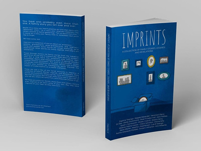 IMPRINTS book cover illustration blue book book cover book cover design creative design graphic design illustration photoframes
