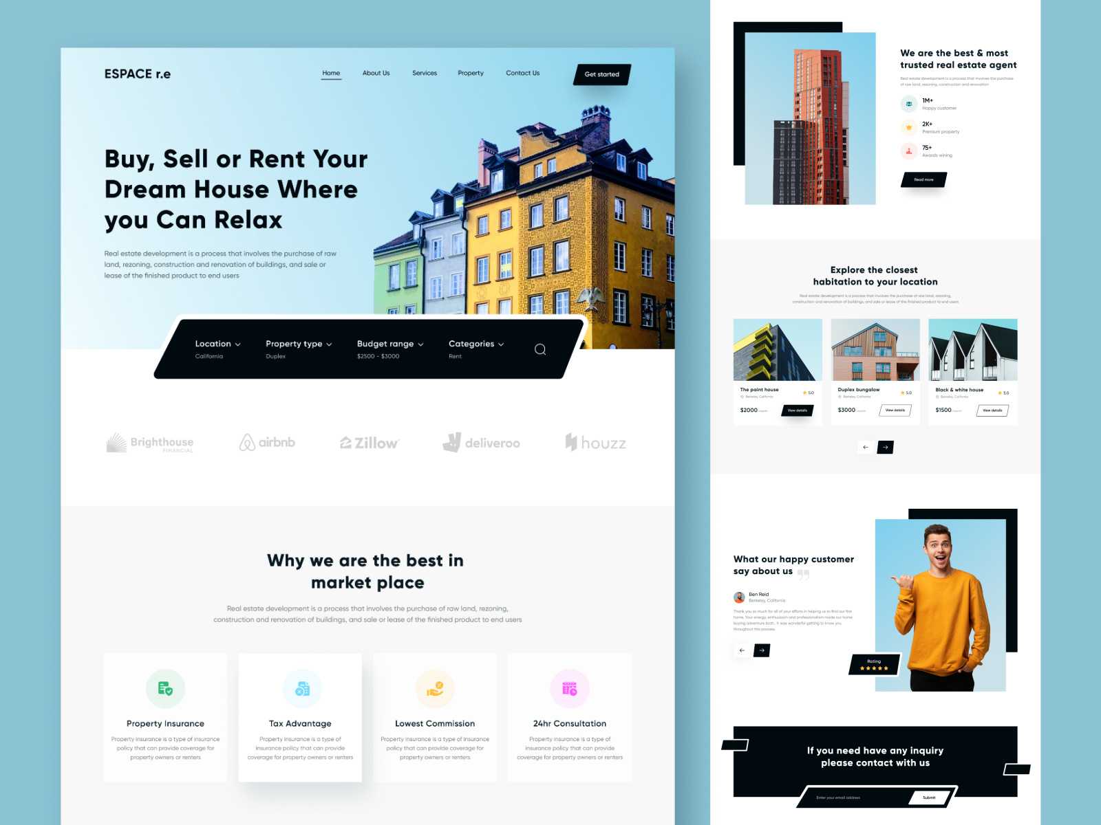 Real Estate landing page by Sakib Al Hasan on Dribbble