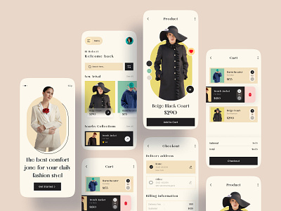 E-Commerce Mobile App 2022 trends app app design application branding color design e commerce e commerce app fashion fashion app minimal mobile app design online store onlineshop shop shopping app ui ux
