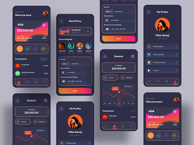 FinTech Mobile App 2023 trends app app design application bank banking app branding color dark dark app design finance finance app fintech minimal ui ux wallet