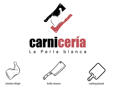 Butcher Logo: La Perla Blanca butcher logo design