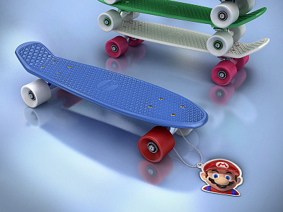 Super Mario Penny board 3d penny skateboard skateboard super mario