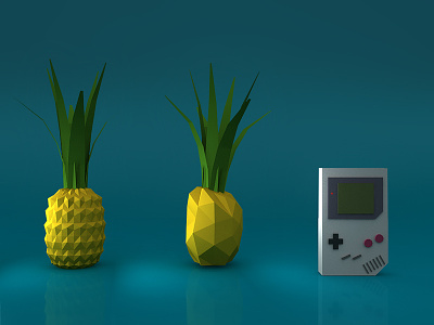 WebGL models game boy pineapple webgl