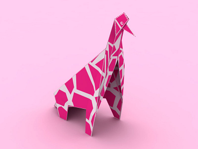 Origami Giraffe 3d giraffe origami paper toys pink