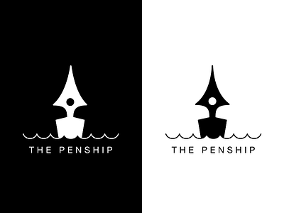 The Penship logo pen ship sketch