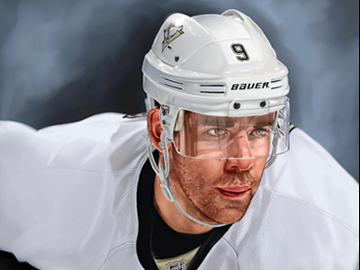 Pascal Dupuis hockey illustration nhl painter painting pittsburgh penguins portrait