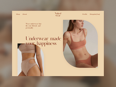Underwear online store - Web design landing page lingerie online store typography ui underwear web design