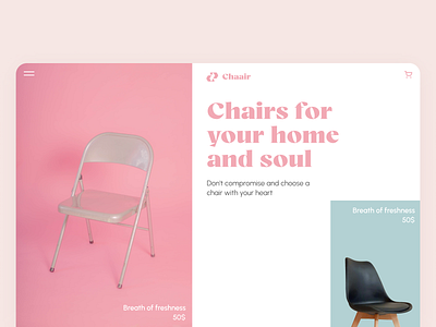 Furniture online store - Web design chair ecommerce futniture home homedecor interior landing page minimal online store shop web design