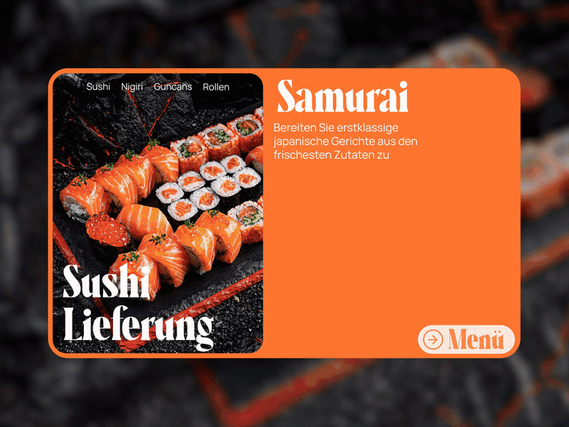 Sushi delivery Smaurai - Web design animation delivery food interactive japan motion restaurant sushi web