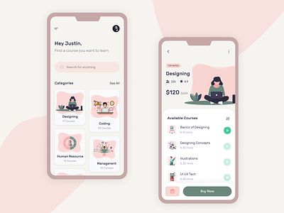 The learning app / Mobile Ui concept app app design clean course courses design app designing education find illustration learning mobile mobile ui popular the learning app ui design ui ux