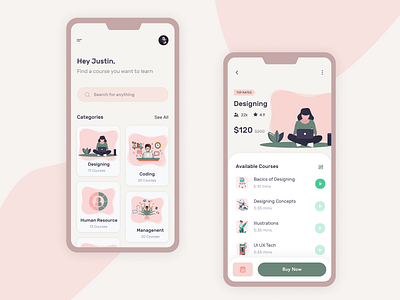 The learning app / Mobile Ui concept