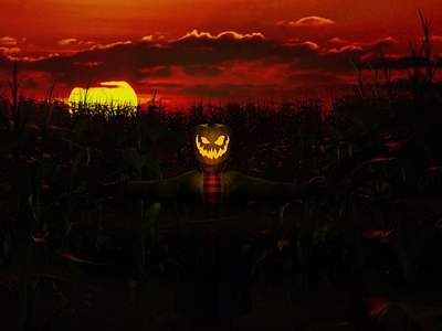 Happy Halloween 3d art blender blender3d cornfield halloween pumpkin scarecrow spooky