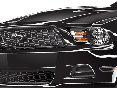 Mustang GT illustrator photo realistic