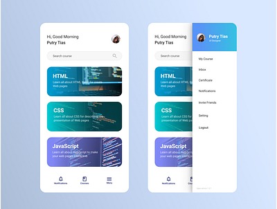 Learn with Code, Web Development Online Course Apps Design apps design clean design clean ui coding courses daily ui dailyui learning app learning platform mobile apps design online course ui user interface design web development