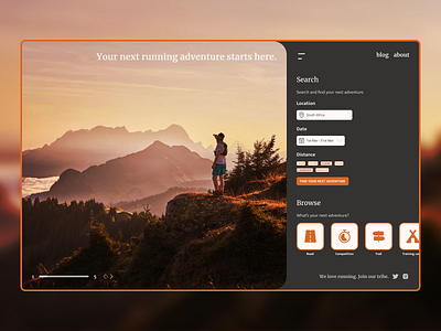 Running adventures travel web design