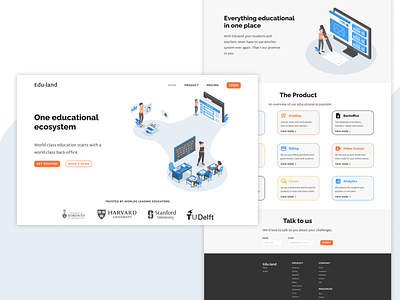 University platform landing page exploration