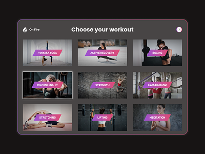 Workout TV app ui uidesign ux uxdesign