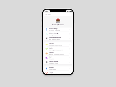 Settings activity app