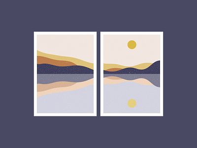 Calm lake calming design easy graphic graphic design hills lake mountains nielsjoop sun sunrise sunset