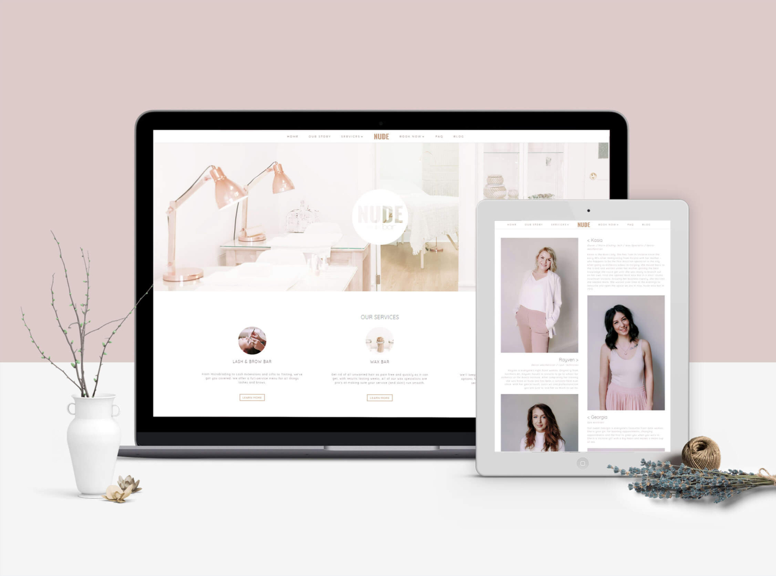 Nude Spa Website Design designed by Emily Miller. 