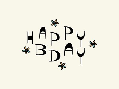 BDay bday birthday birthday card custom lettering happy birthday illustration lettering typography