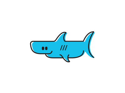Shark aquatic color cute discovery center icon illustration marine nature center ocean outline shark