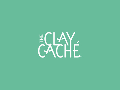 The Clay Cache Branding branding ceramics custom type logo ocean pottery