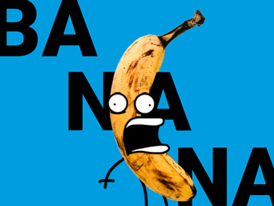 I am a bananaaa… adobe draw banana blue cartoon design draw poster typography