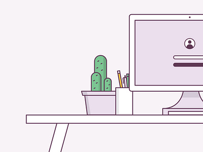 Desk Vibes design desk icon illustraion illustrator plant uiux