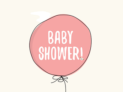 Baby Shower Invitations baby baby shower balloon design illustration invitations kids