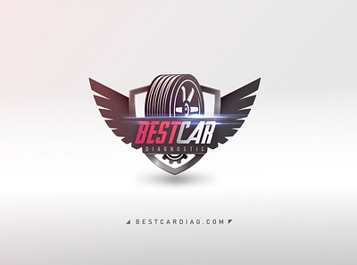 best car diagnostic logo branding car design icon identity illustration illustrator logo mascot photoshop typography vector wings logo