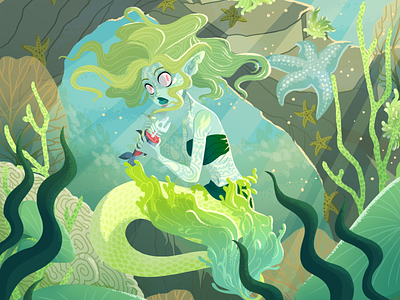 Gremlin Mermaid illustration mermaid sea