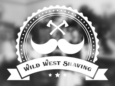 Wildwestshaving cowboy logo mustache retro shaving vintage wild west