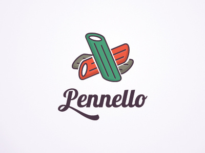 Pennello design food illustration logo pasta penne