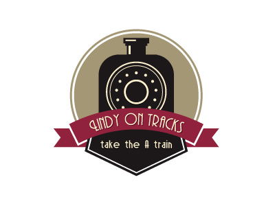 Lindy On Tracks art deco geometric lindi hop lindy logo retro swing tracks train vintage