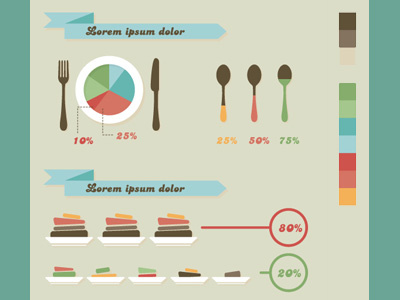 Infographic flat food illustration infographic vector