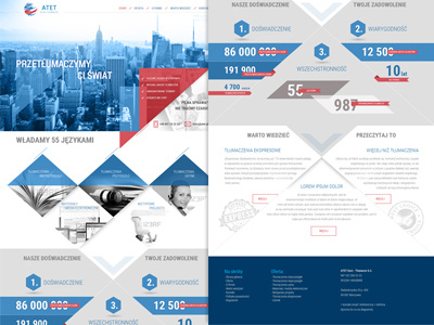 Website geometry home page translation agency web design