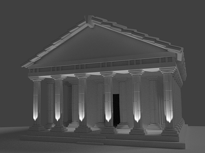 Greek Temple 3d blender greek temple lighting model render