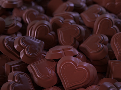 Chocolate Hearts 3d blender