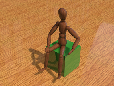 Figure Sitting on a Cube